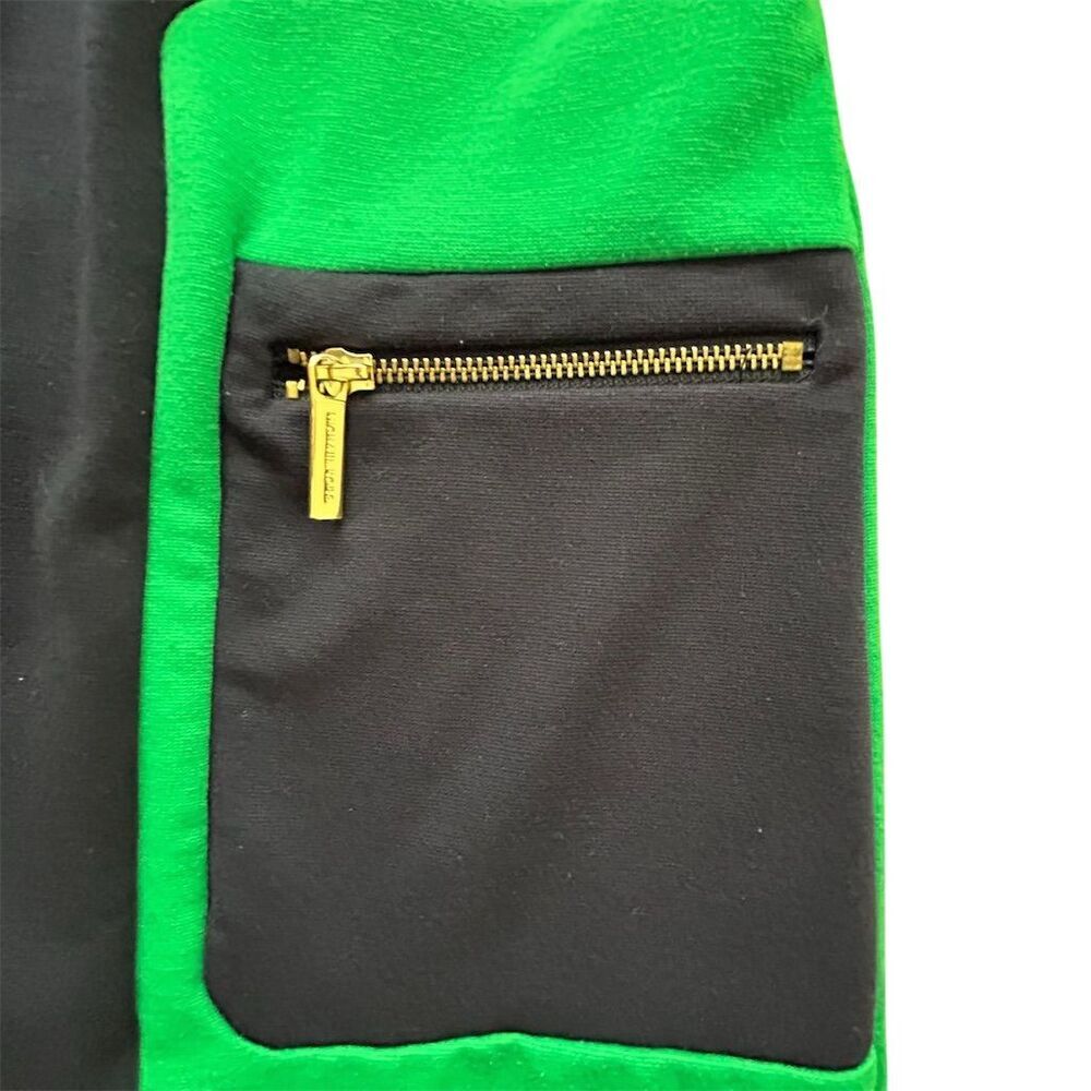 Michael Kors Women's Size 4 Green & Black Colorblock Sheath Dress - Picture 9 of 10
